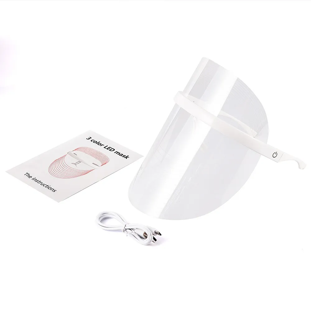 Rechargeable Led Beauty Mask Photon Skin Rejuvenation Device - Three Color Light