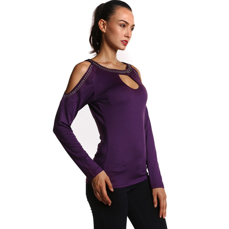 Title 5, Round Neck Long Sleeve Strapless Sexy Slim Slim...