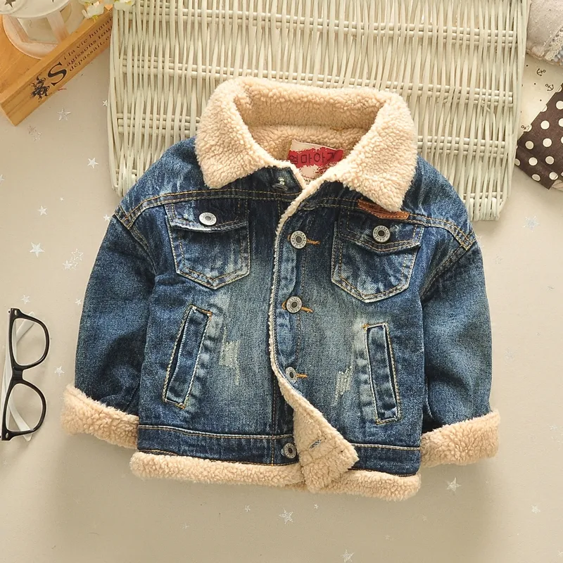 Children's Baby Thickened 4 Korean Style Fur Collar Jacket