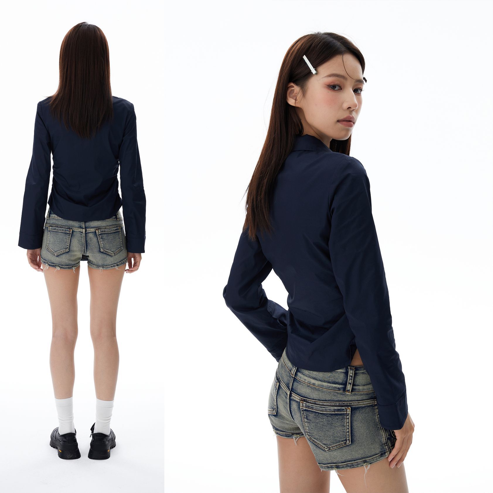 Title 15, Slim Short Shipment Button Shirt Long Sleeve