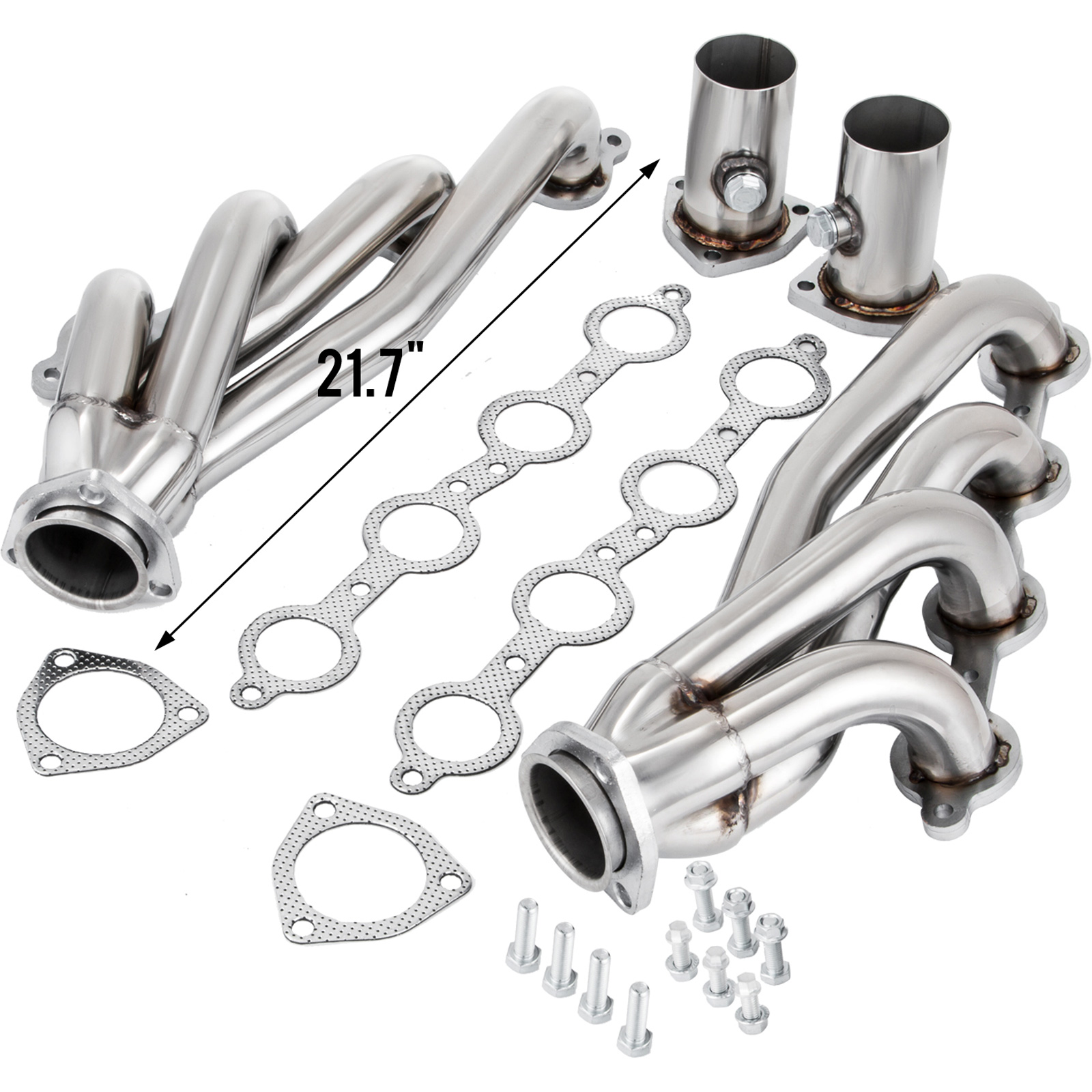 Exhaust Header Set, 1 3/4" Turbo Headers, Stainless Steel Manifold for Chevy LS1 - Picture 8 of 8