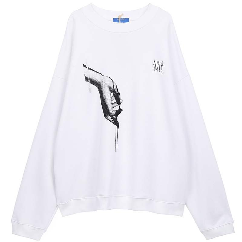 High Street Pullover Loose Round Neck Long Sleeve