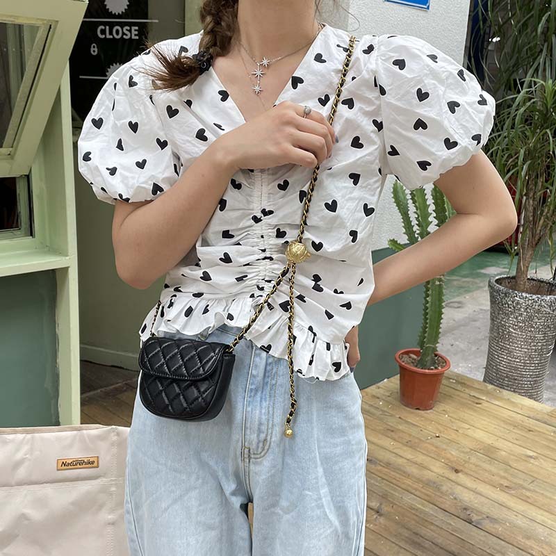 Small Xiangfeng Lingge Chain Bag Messenger Mini Golden Ball