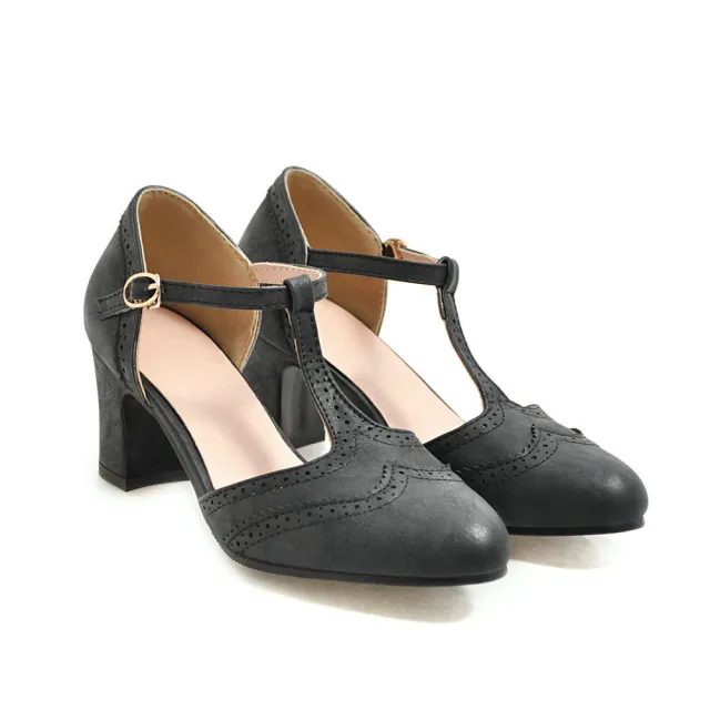Chunky All Match Medium Heel High Pumps Black - Shop at LoveMi