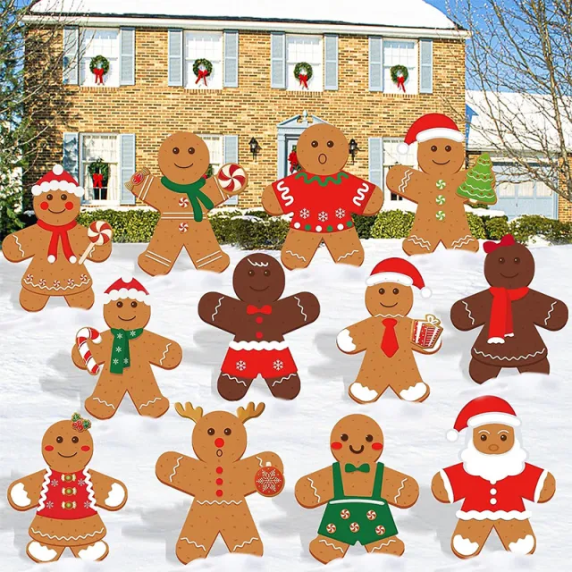Christmas Gingerbread Man Yard Sign Waterproof Outdoor Xmas Gingerbread Lawn Signs Yard Decoration For Holiday Lawn Yard Patio Walkway Pathway Deco... Multicolor - Shop at LoveMi