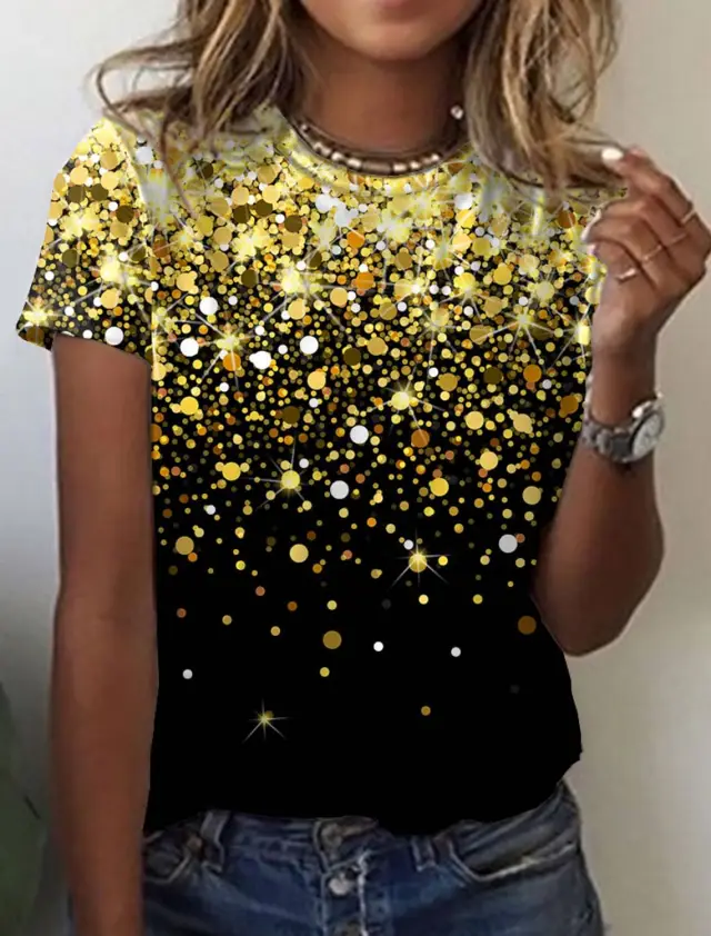 Women's European And American New Abstract Retro Print Short Sleeves 13 Style 3Xl - Shop at LoveMi
