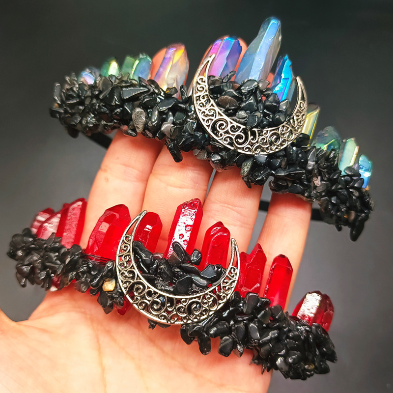 Natural Electroplating Multicolored Crystal Hair Hoop