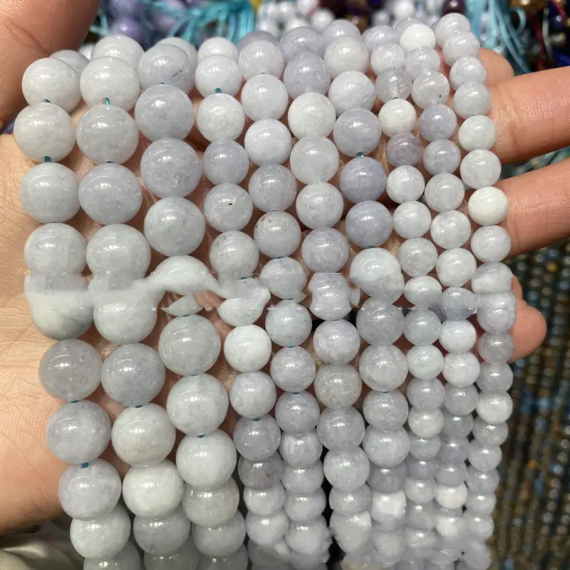 Additive White Chalcedony Loose Beads Bracelet