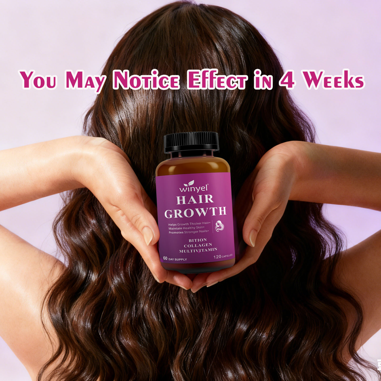 Hair Growth Vitamins Containing 1,000 Mcg Ofbiotin, Collagen, Saw Palmetto, And Other Naturalingredients To Promote Stronger, Healthier Hair,skin, And Nails, Effectively .60-day Supply.