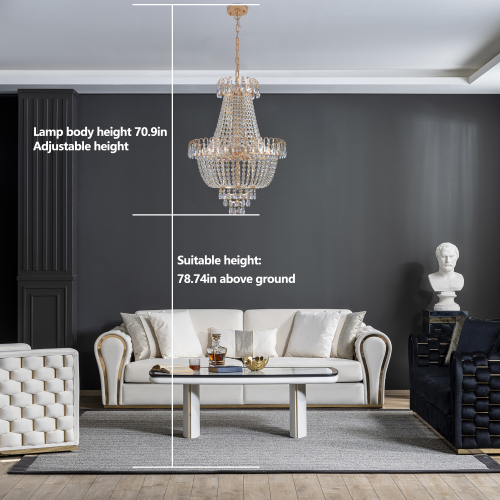 Golden Crystal Chandelier view 6