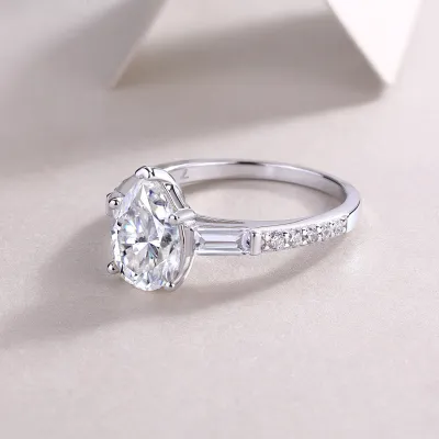 1Large Diamond Diamond Ring Luxury Fashion Set Moissanite Silver Ring Prohibit Tk Sales