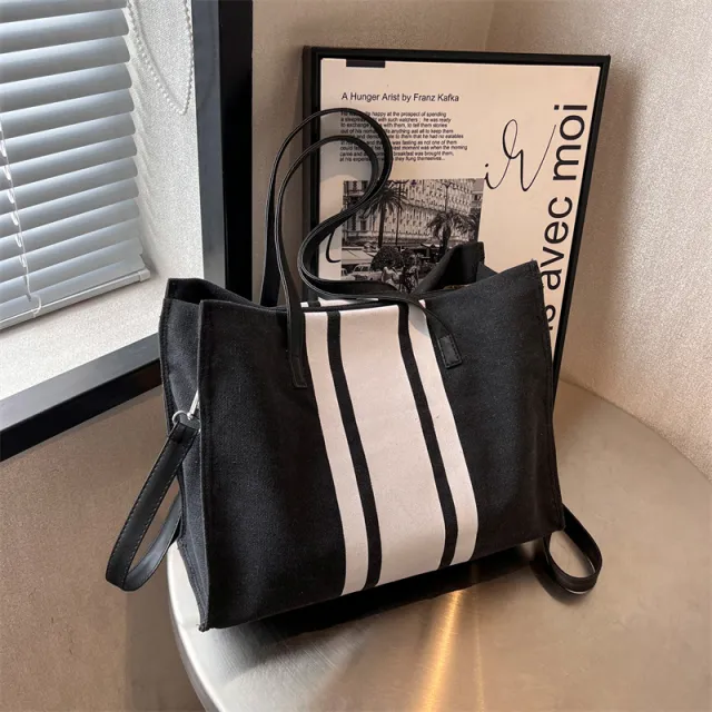 Women's Fashion Large Capacity Crossbody Canvas Bag Black - Shop at LoveMi