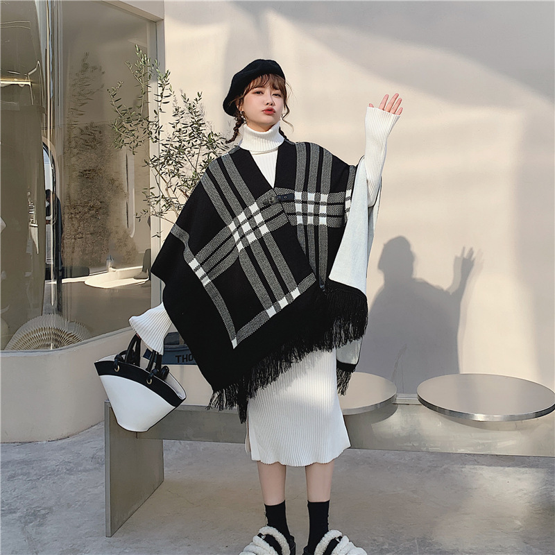 Fashion Casual Women's Plaid Warm Shawl Scarf