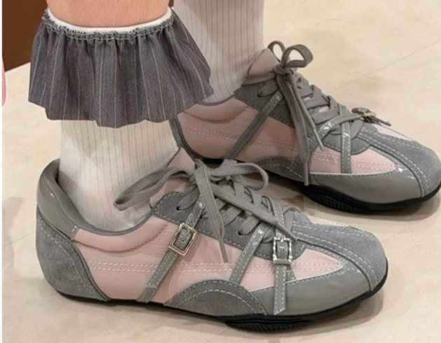 2026 New Retro German Trainers For Women, Genuine Leather Breathable Versatile Flat Sports Casual Shoes, Korean Style Ladies Flats