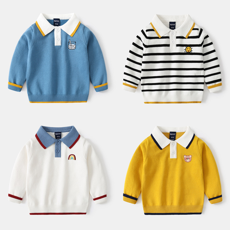 Fashion Boy Sweater Lapel Embroidery — foto 4