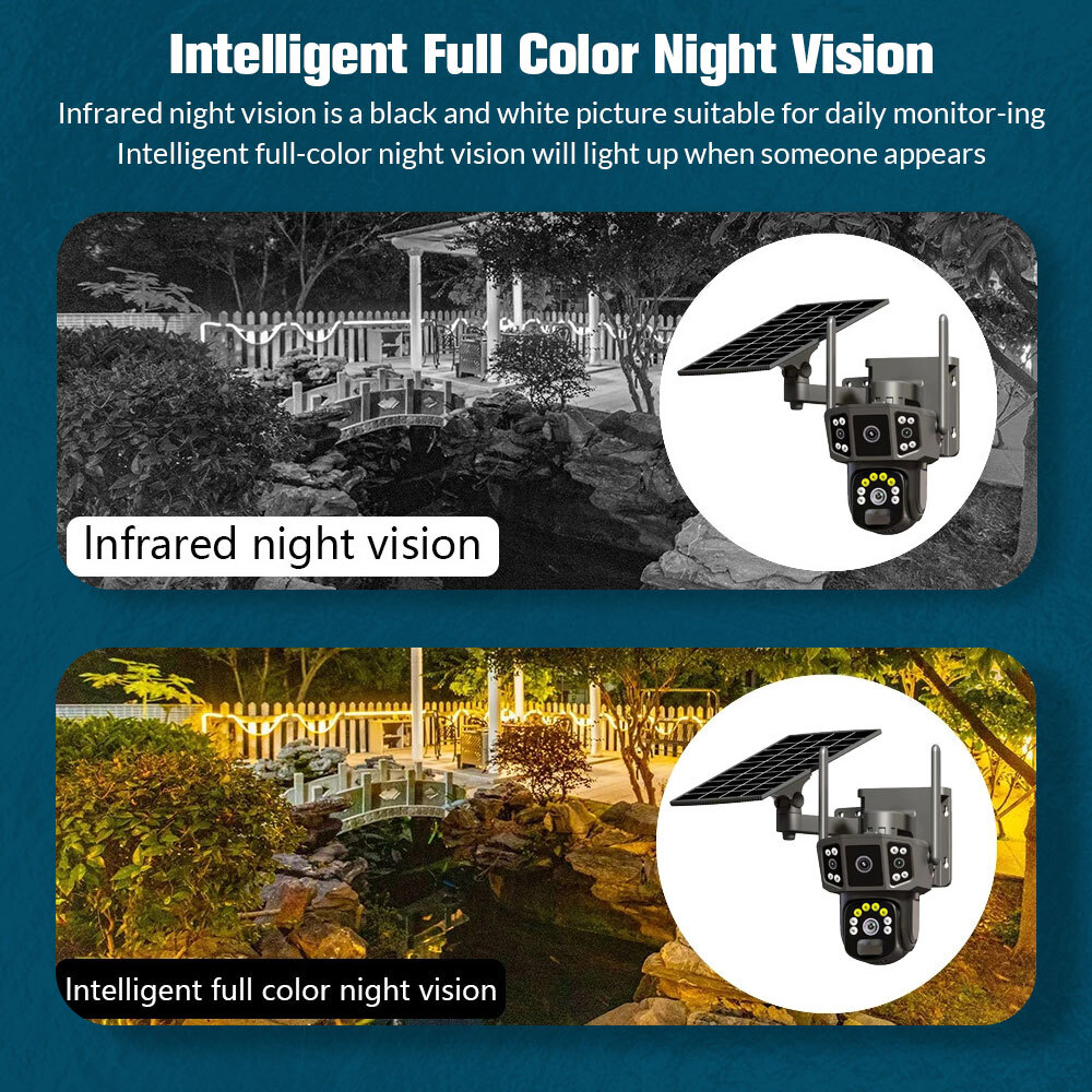 Outdoor Solar Security Camera Wifi Solar Battery CCTV Surveillance Wireless UK