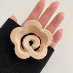 New Small Fragrant Wind Camellia Temperament Back Of The Head To Grab The Clip - Apricot Camellia - View 1