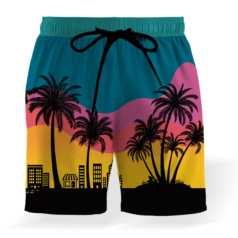 Title 8, Shorts de playa con estampado de coco, cintura ...