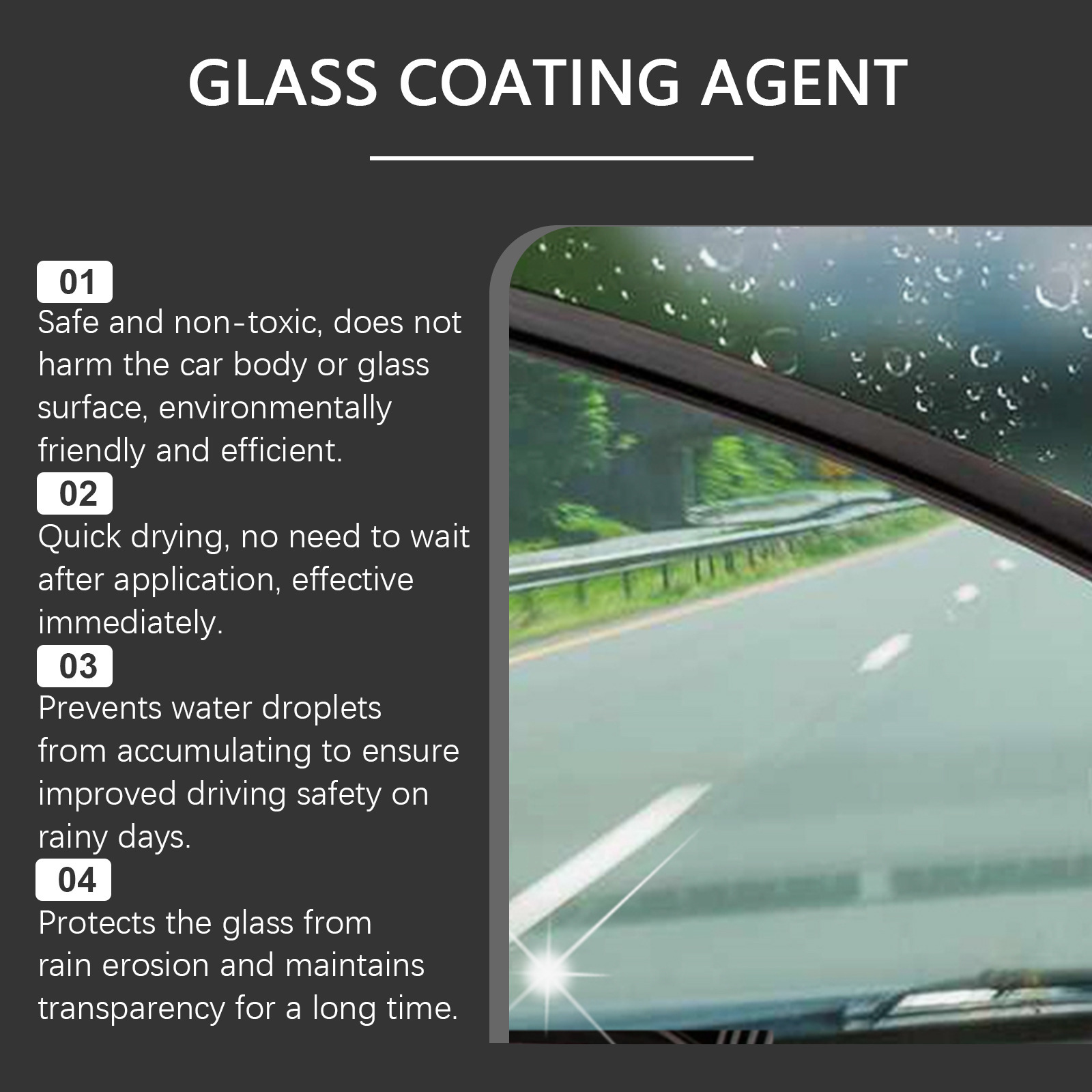 RAYHONG Cross-border Car Glass Coating Spray, Cleans Car Windows And Windshields, Rainproof Car Coating Spray 2