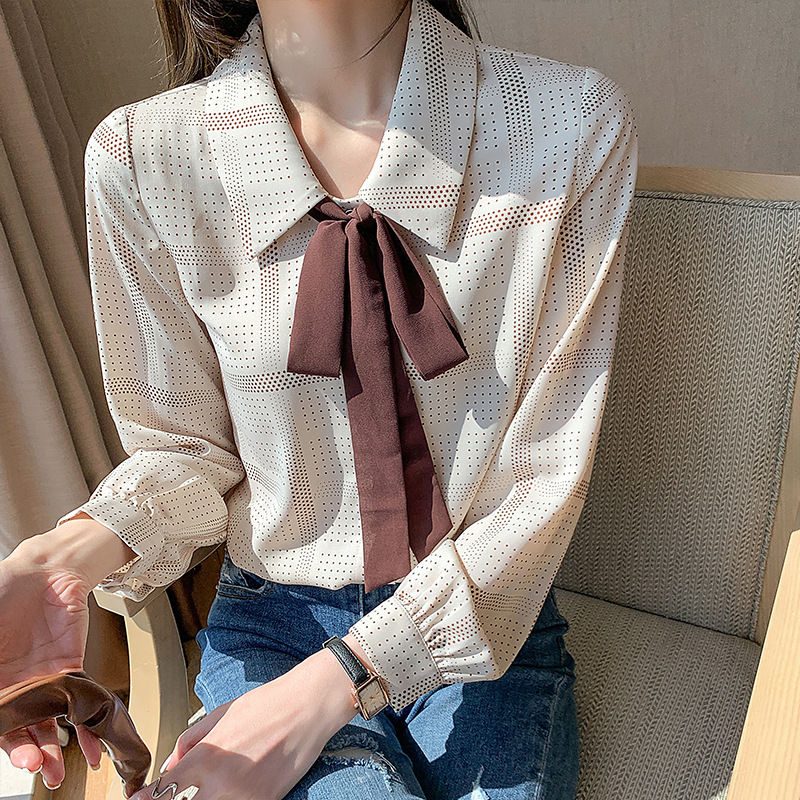 Women's Retro Long-sleeved Fashion Chiffon Shirt Top
