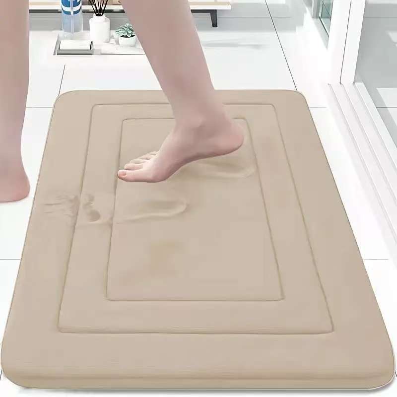 Bathroom Mat With Thickened Memory Foam Anti-Slip Mat For Bathroom Entrance Coral Velvet Foot Mat — foto 4