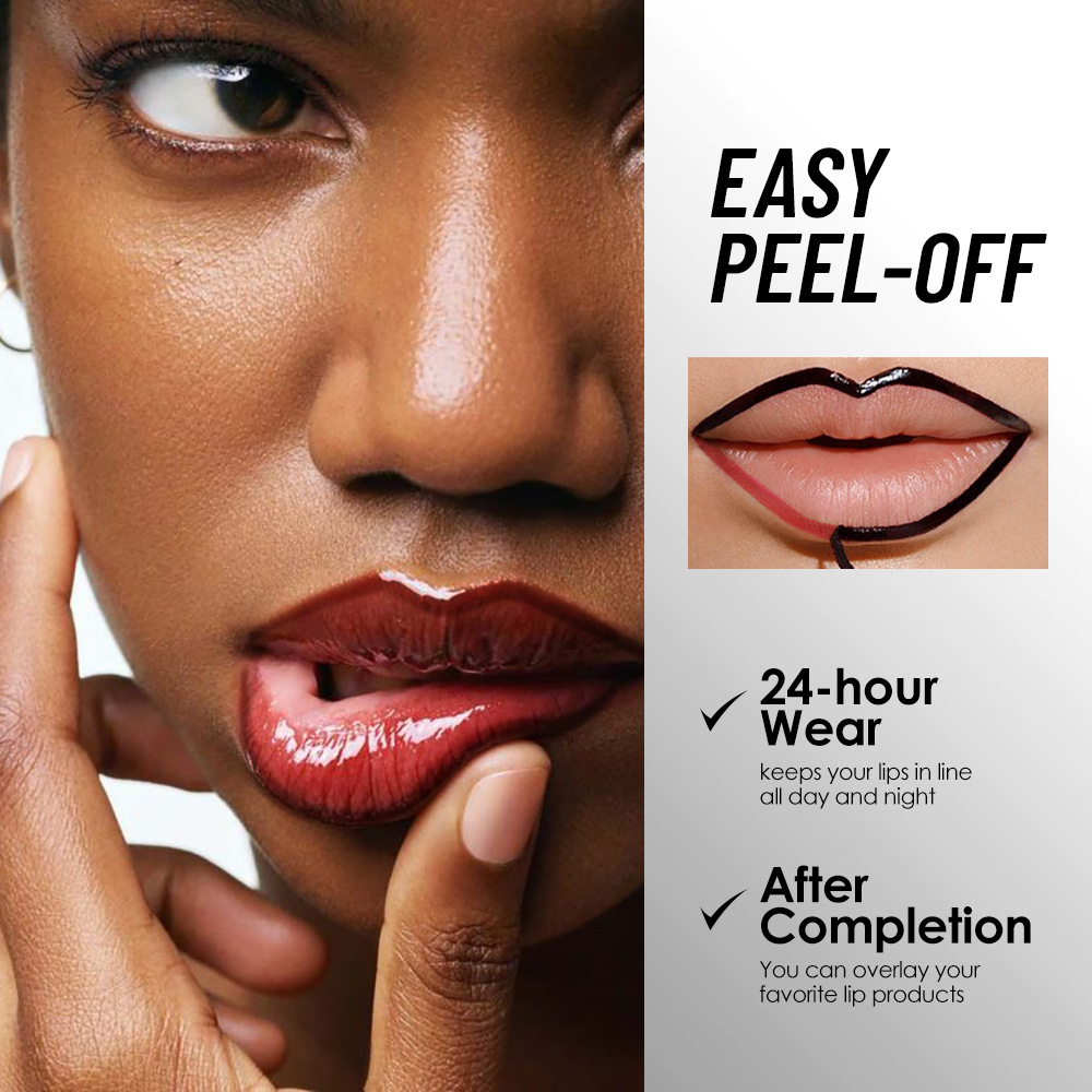 Tear Off Lip Color Suit Matte Durable Fog Surface Lip Glaze Tear Off Lipliner Peel Off Mouth Red Lip Pen — foto 3