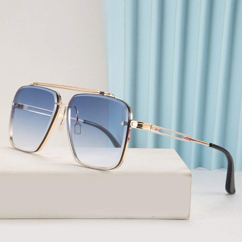 Mens Fashion Double Beam Cut Edge Sunglasses - Image 5