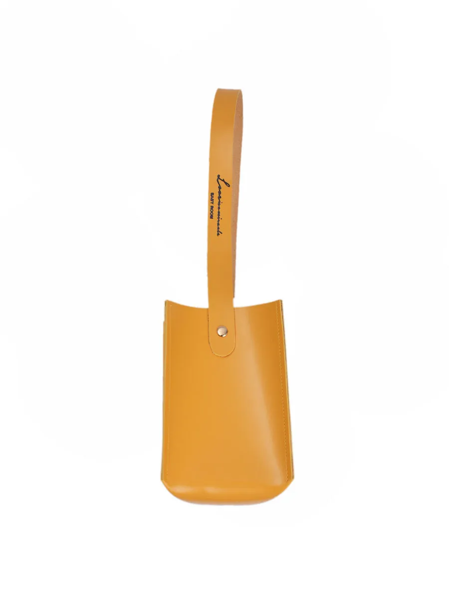Leather Eco-friendly Beverage Bag Coffee Cup - Yellow
