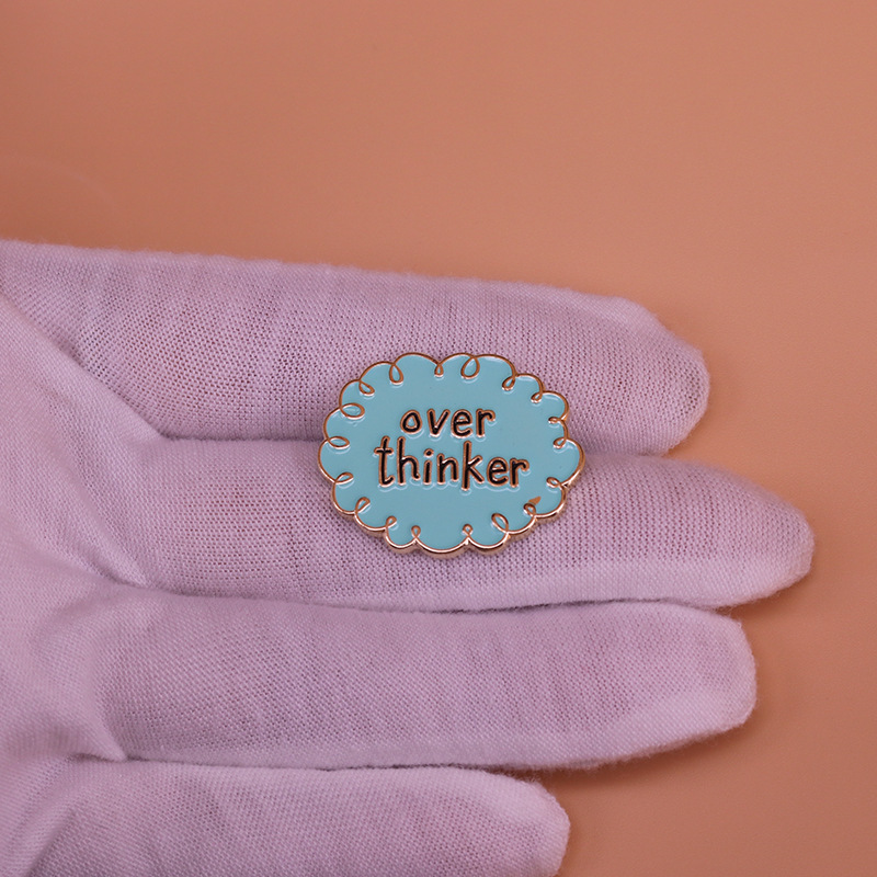Overthinker Cloud Brooch Cute Reminder Badge For Anxiety Introverts — view 4