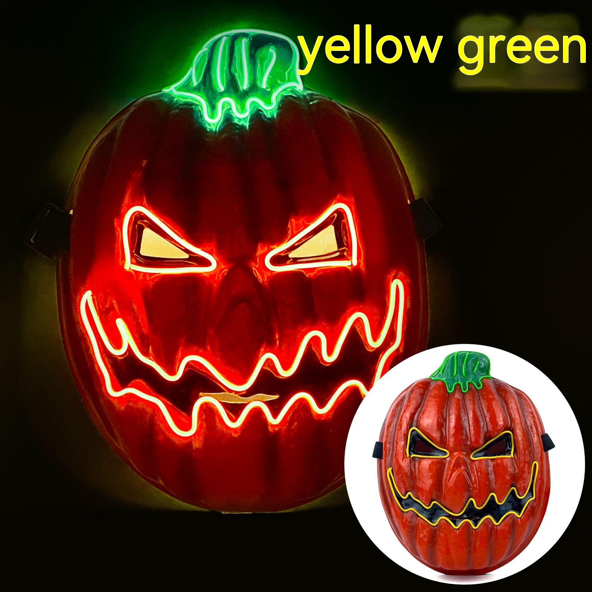 Yellow Green Red Pumpkin Head