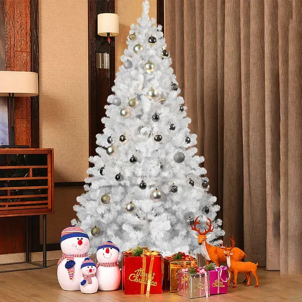 5ft Unlit White Halloween Christmas Tree With 498 Branch Tips For Holiday Decoration White - Shop at LoveMi