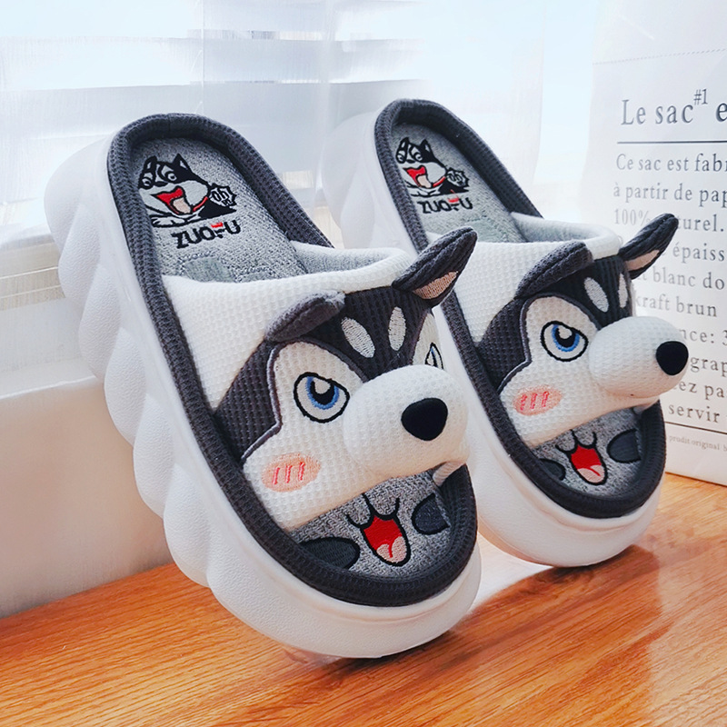 Fashion Four Seasons Linen Slippers Indoor Home Women