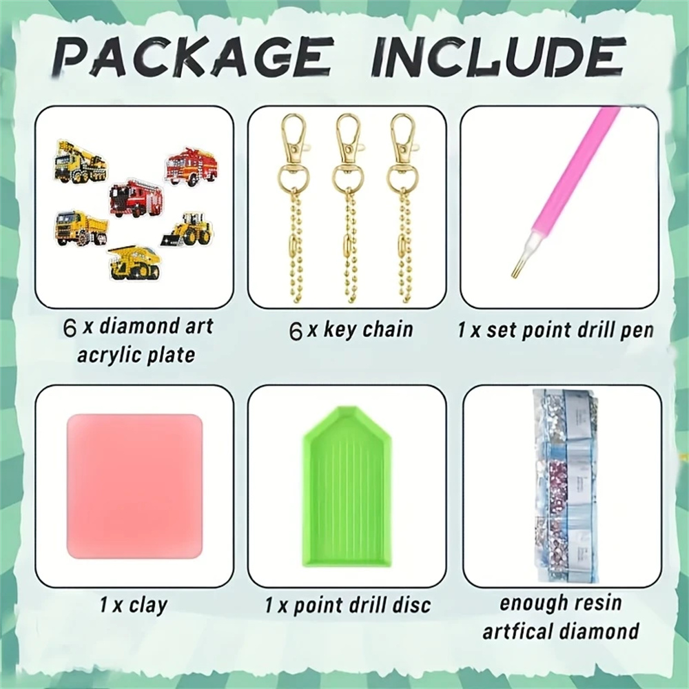 DIY Diamond Painting Keychain - Car Patterns, DIY Decorations, Diamond Kit Craft Supplies, Handmade Mosaic Painting Keychain DIY Set Suitable For Beginners, Creative Handmade Craft Gift Set