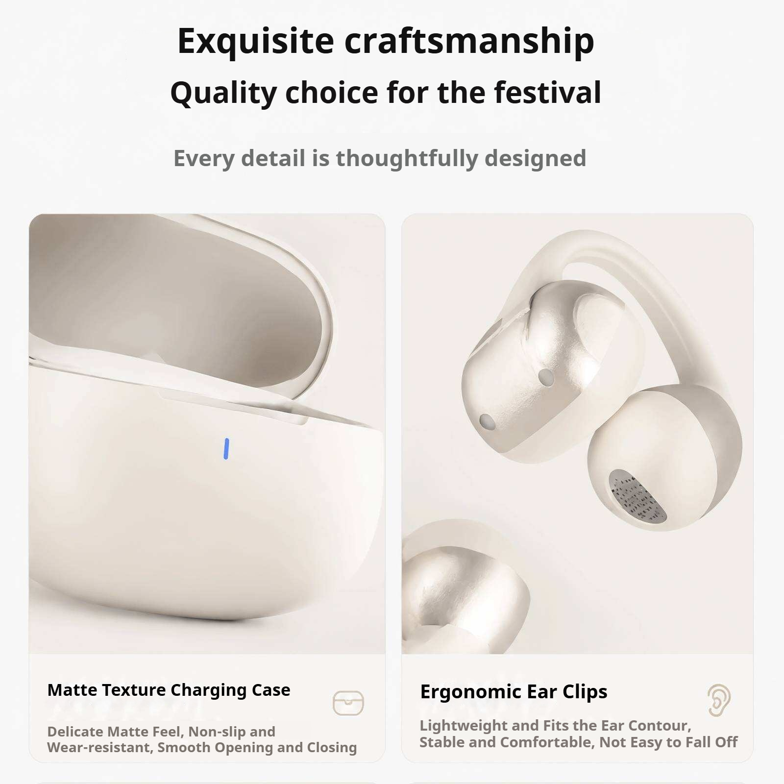 Écouteurs Open-Ear Clip Air – Bluetooth 6.0