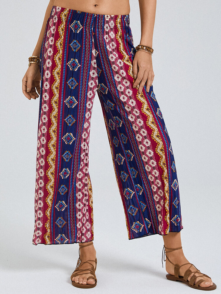 Striped Loose Wide-leg Pants Trousers