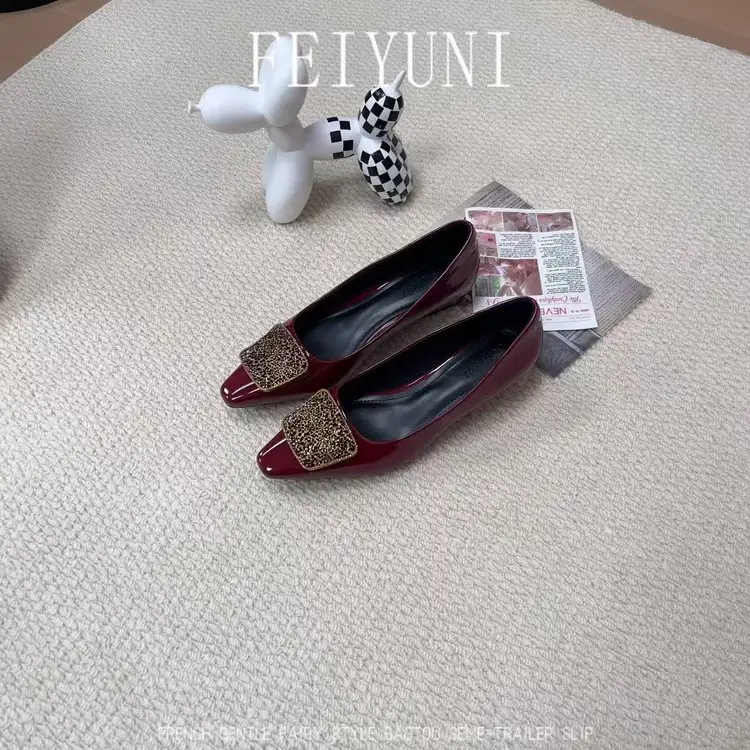 Mid Block Heel Women's Shoes, French Style
