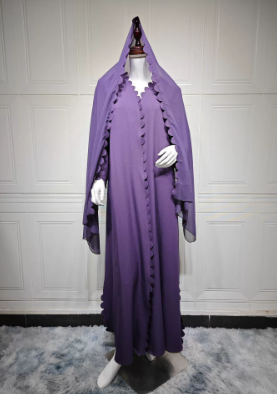 Stylish And Elegant Cardigan And Headscarf Two-piece Set