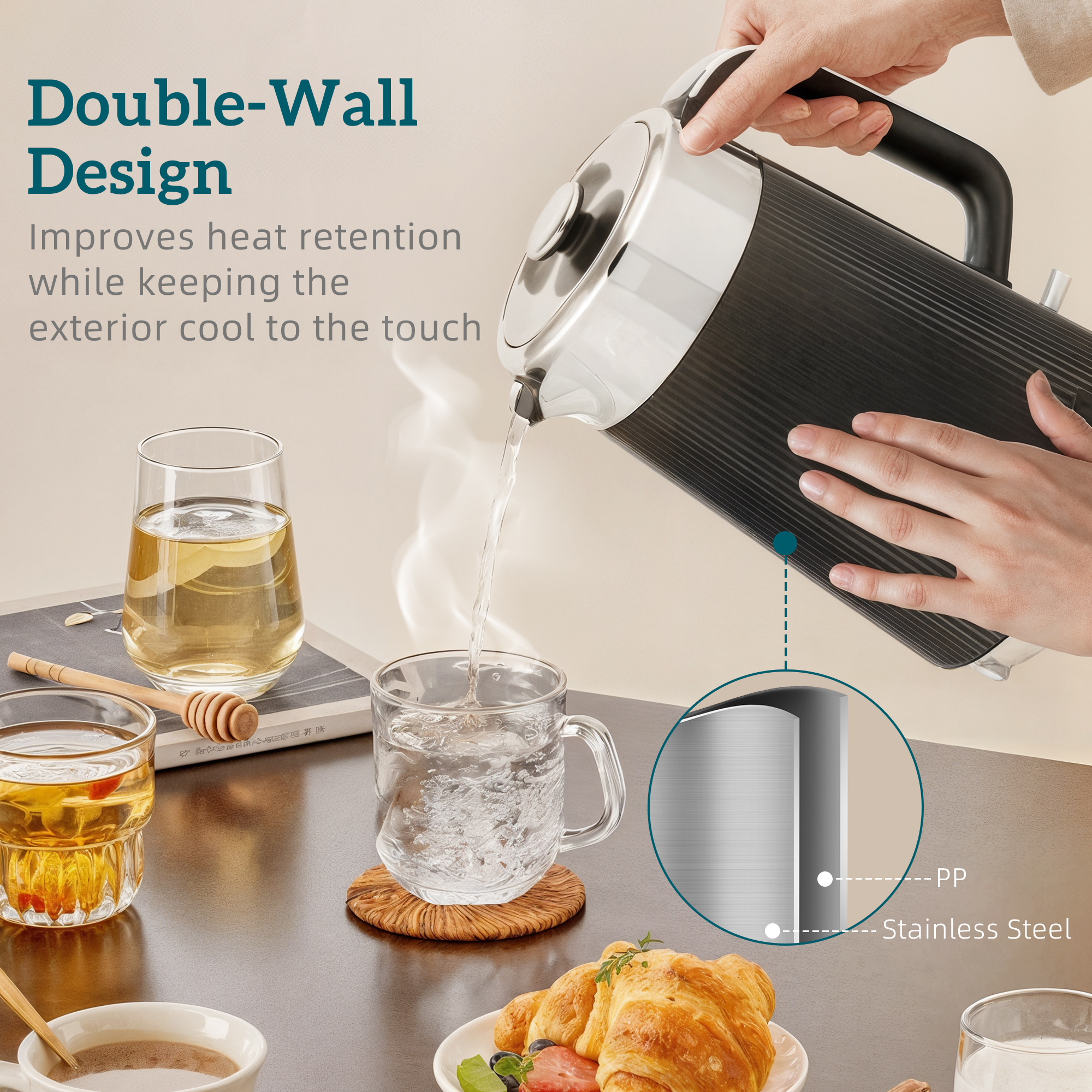 3000 Watt 1.7-liter UK Strix Constant Temperature Fast Boiling Electric Kettle — image 2