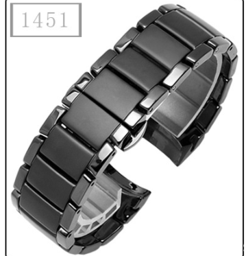 Ceramic Watch With Frosted Wristband Black Glossy Sports Bracelet