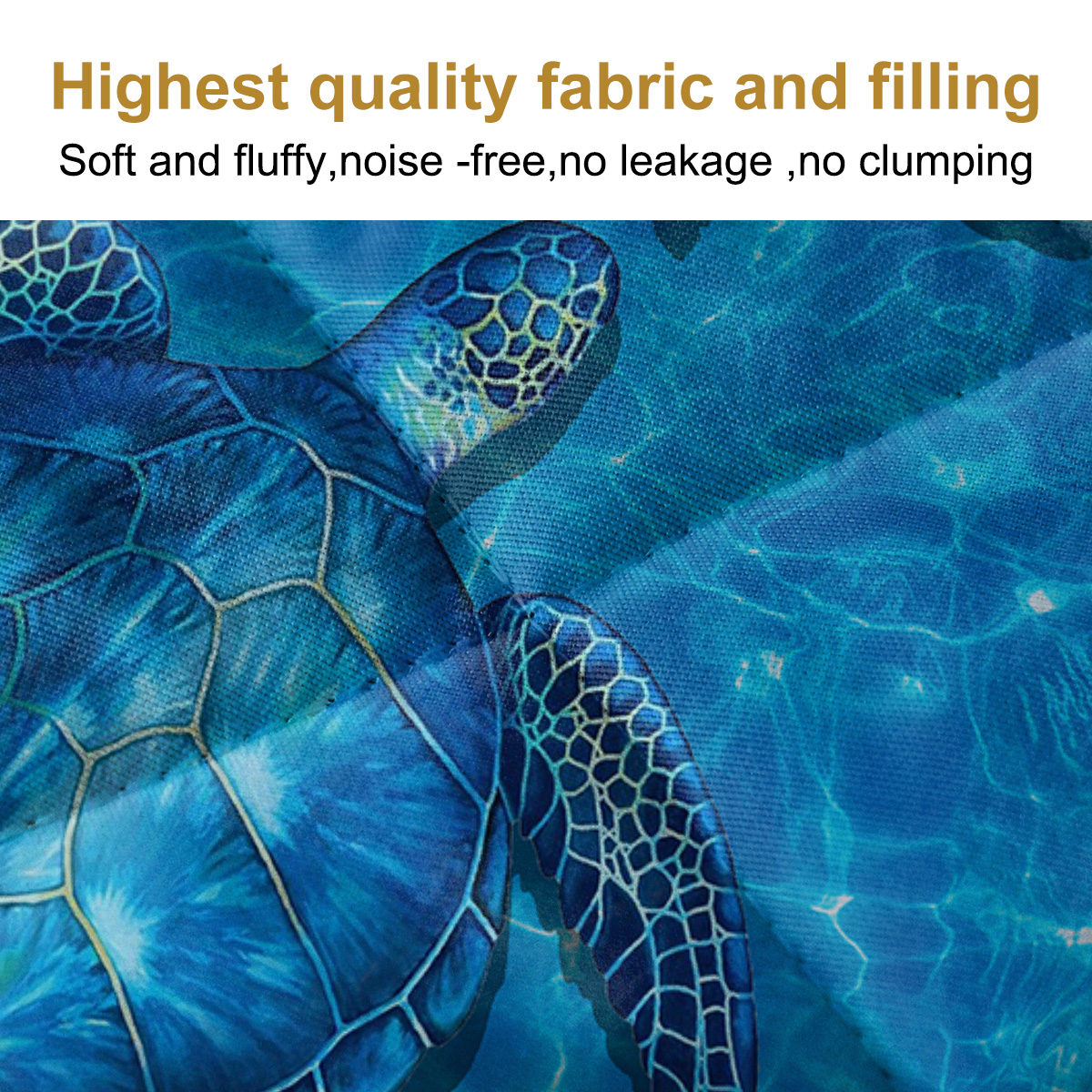 3-Piece Ocean Sea Turtle Printed Quilt Set Soft Microfiber Lightweight Bedspread Coverlet Blue Shell Animal Coverlet With 2 Pillow Shams