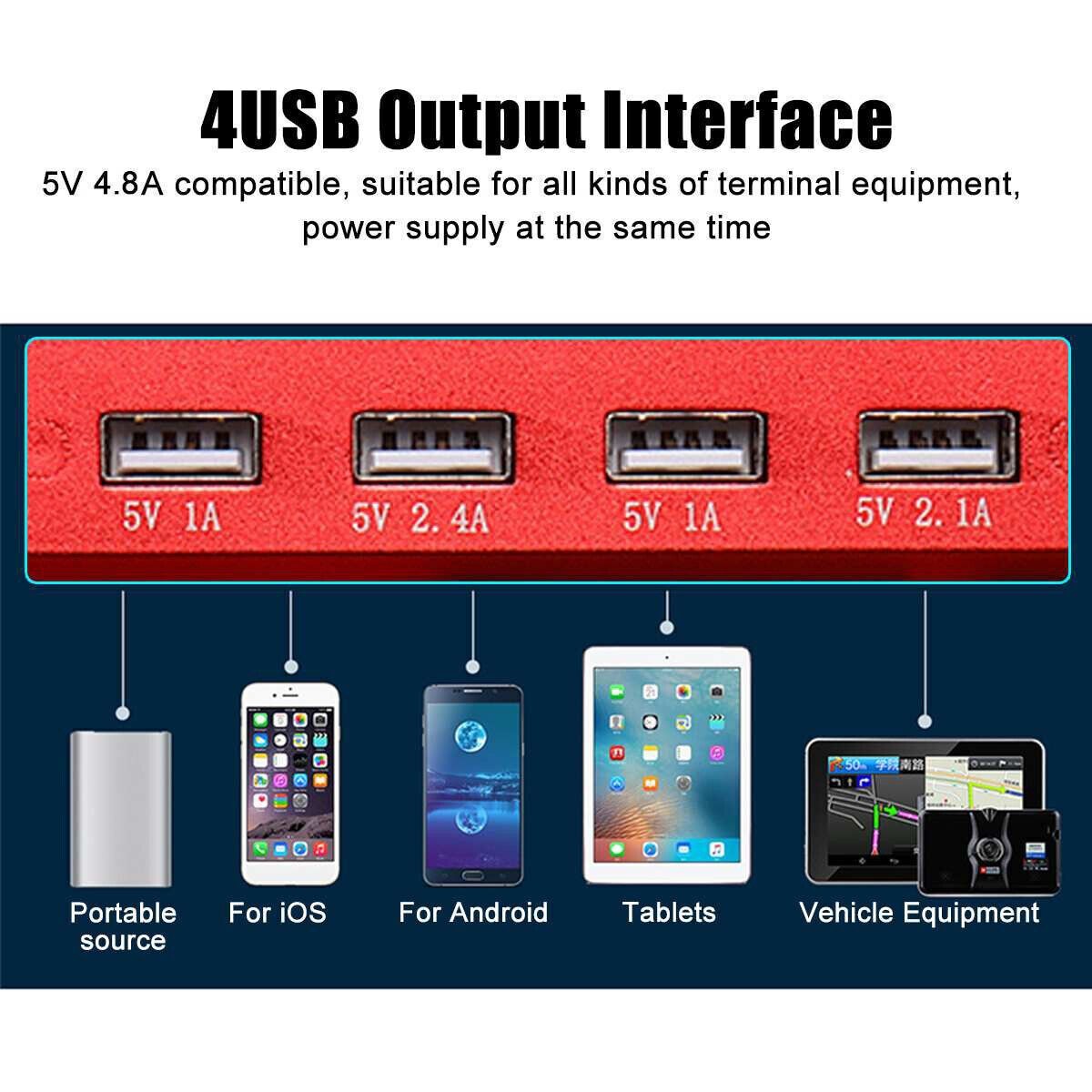 6000W Caravan Van Converter Power Inverters DC 12V To 240V LCD UK Socket 4USB — image 12