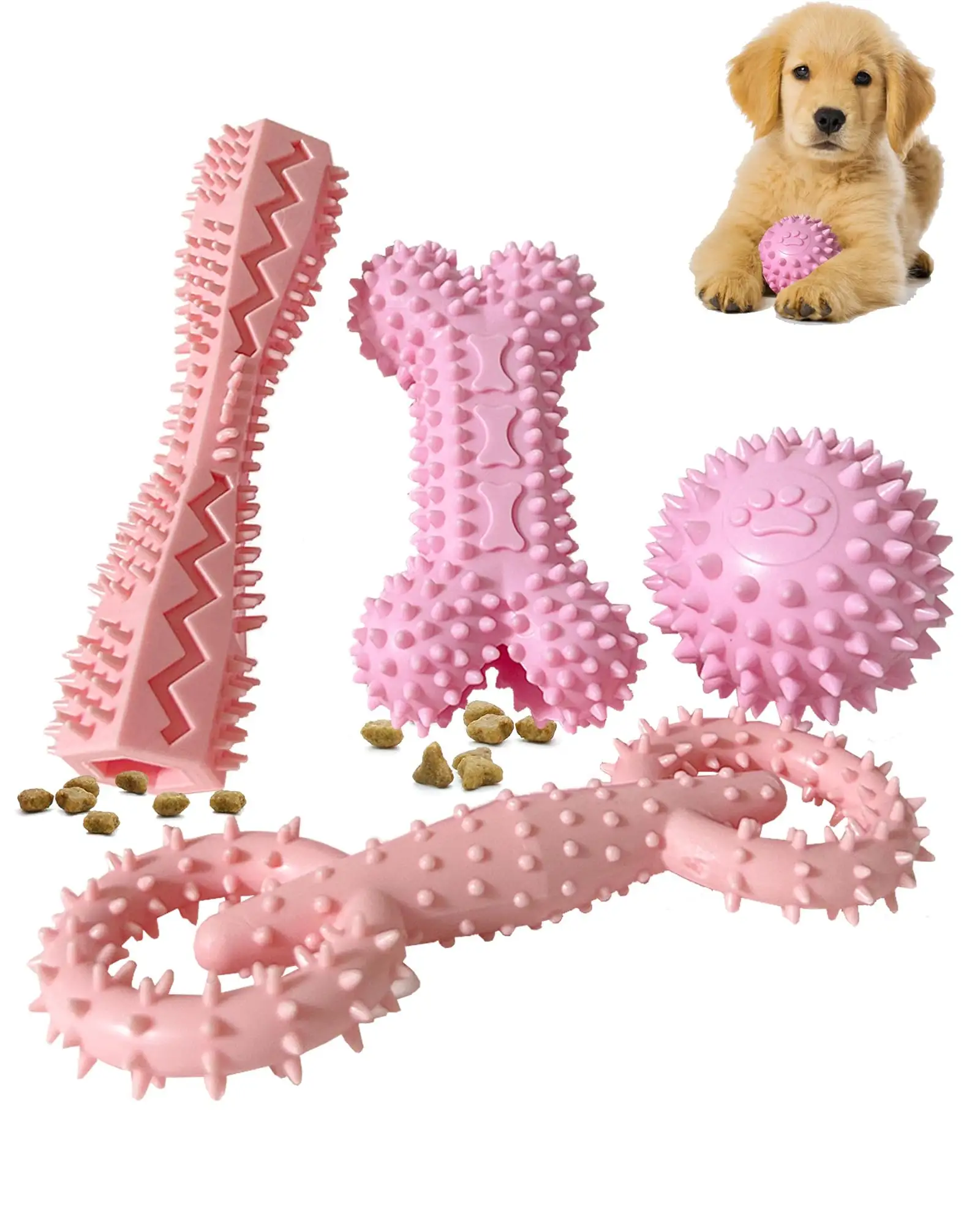 4 Pack Puppy Teething Chew Toys