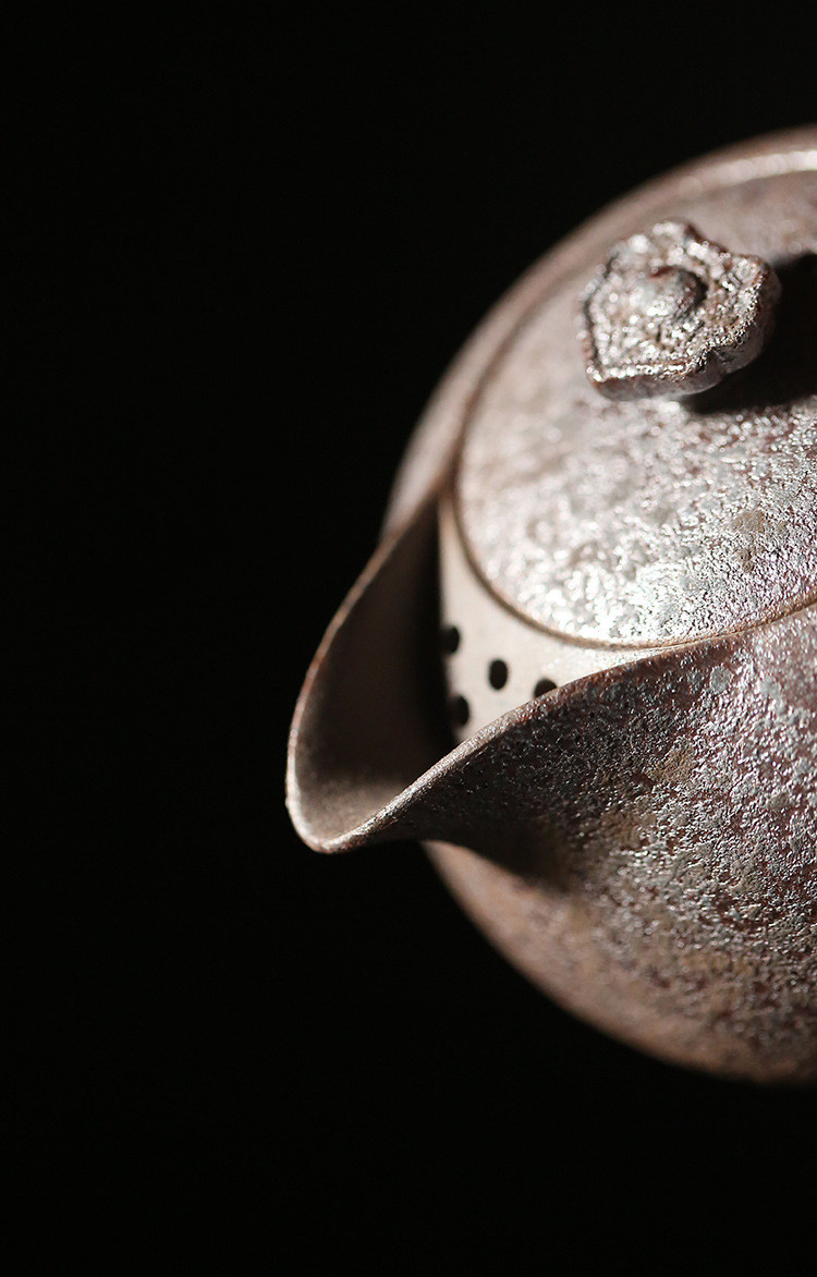 Title 2, Rusty glaze teapot, vintage hand held pot, Ruyi...