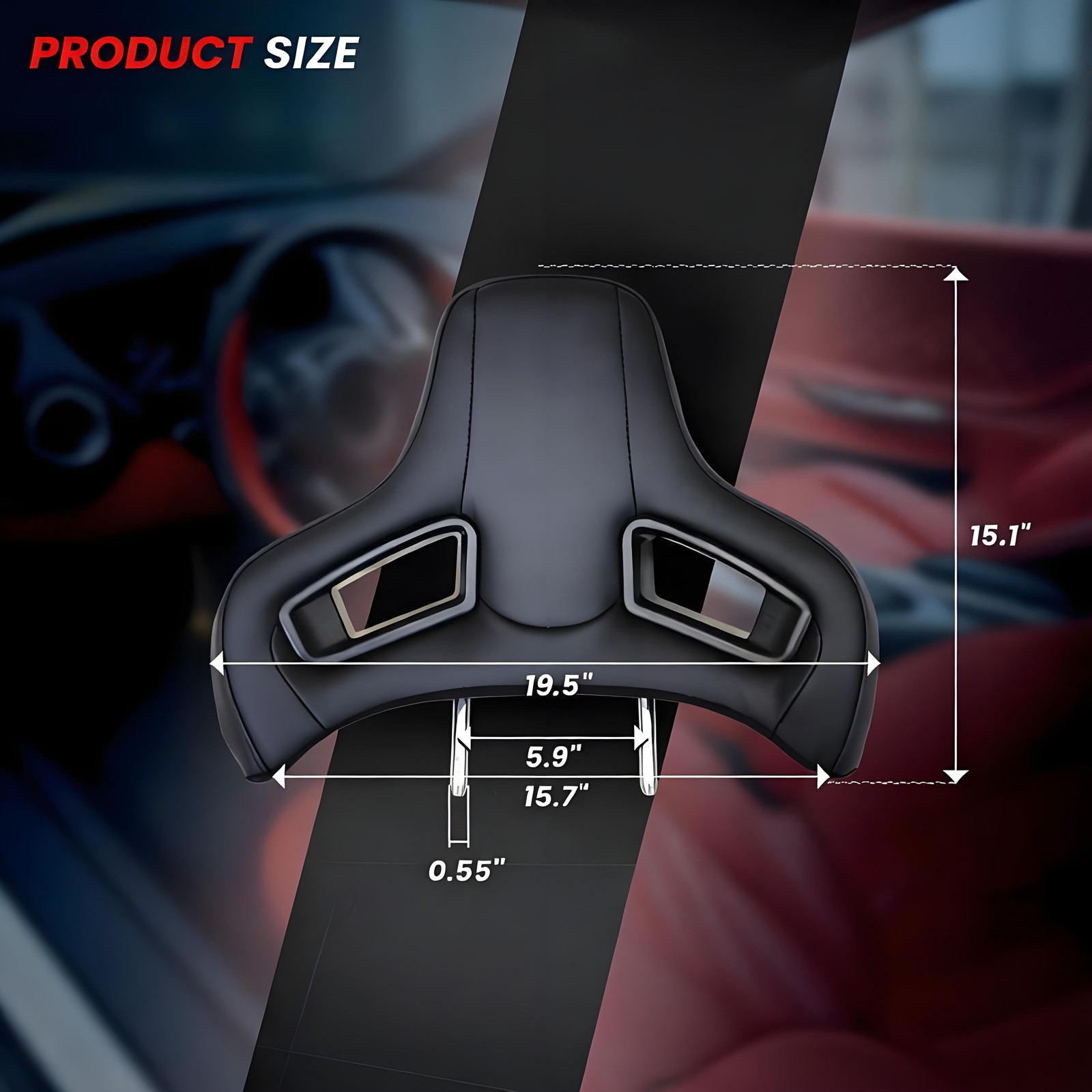 PU Leather Car Headrest Cushion Sports Seat Universal Ergonomic Design