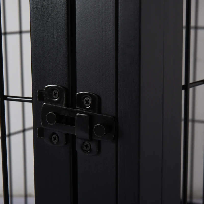 Crate Furniture, 32Small Dog Cage End Table With 2 Doors, Lockable Door, Puppy Kennel Indoor, Black