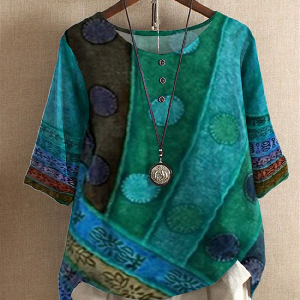 Women's Loose Fashion Loose Digital Printing Casual Top