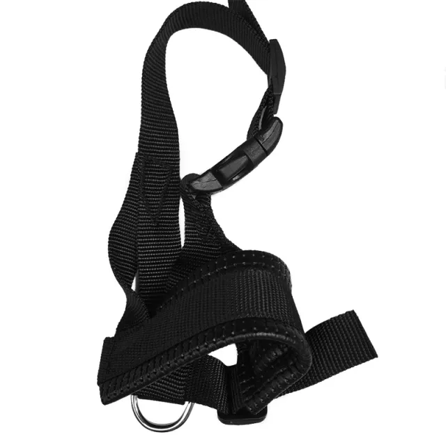 Dog Mouth Cover Nylon Anti Bite Anti Barking Drinkable Water Adjustable And Breathable Black - Shop at LoveMi