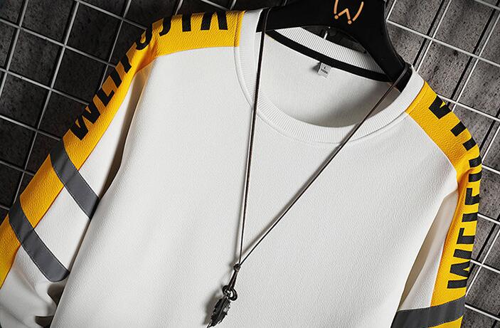 Colorblock Fashion Crew Neck Sweater Long Sleeve Casual Sports Suit