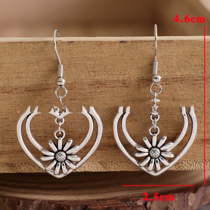Love Double Layer Hollow Earrings - Image 3