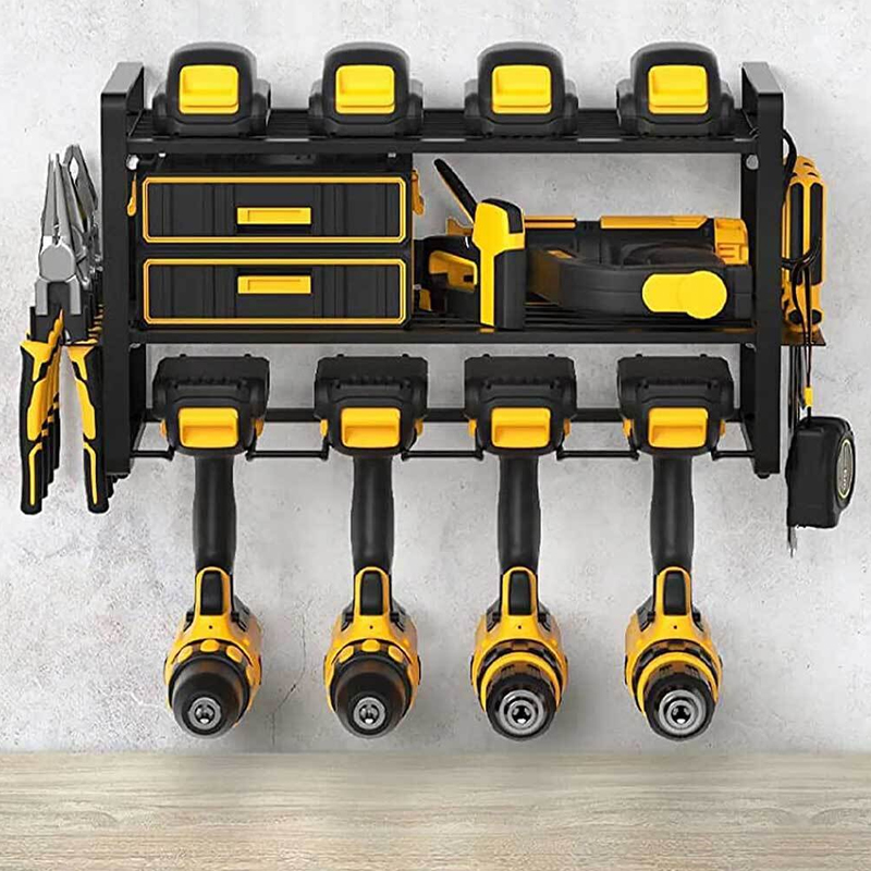 Power Tool Storage Electric Drill Rack Wall Mount Workshop Garage Tool Organizer